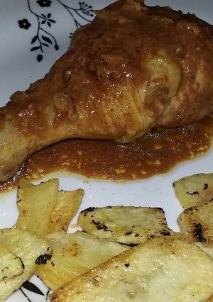 Una foto de Pollo muy sabroso con pomelo y mostaza
