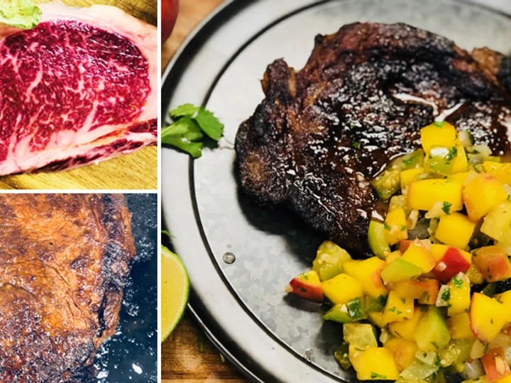 Easy Steps to Make Recipe Honey Habanero Spiced Wagyu Beef Ribeye Steak that is So Delicious, Delicious}