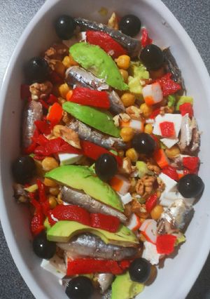 Una foto de Ensalada de garbanzos tostados