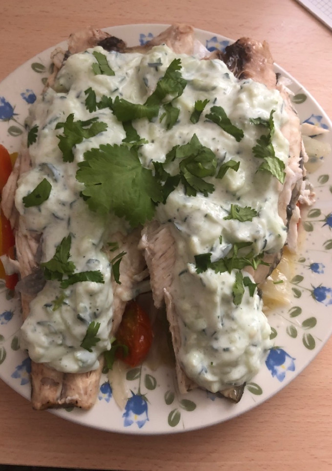 Una foto de 301. Lubina al estilo griego (principal pescado)