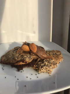 Una foto de Pancakes de avena y chía