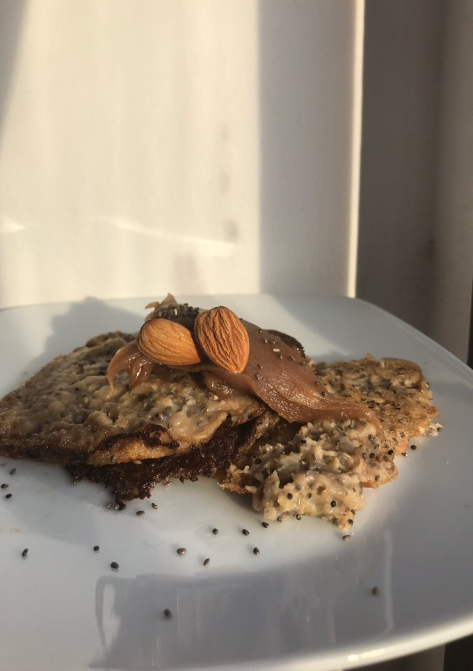 Una foto de Pancakes de avena y chía