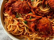 A picture of shellfish crustacean sauce