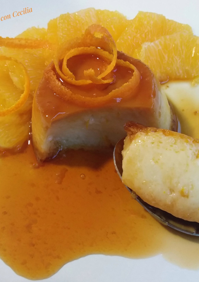 Una foto de Flan de naranja