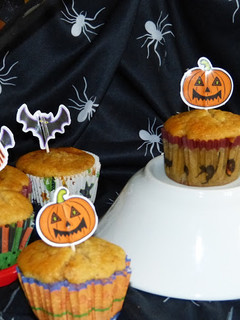 Una foto de Magdalenas de calabaza, queso y nueces