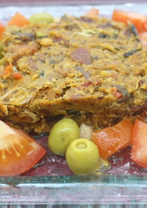 Una foto de Migas cuadradas con tomate