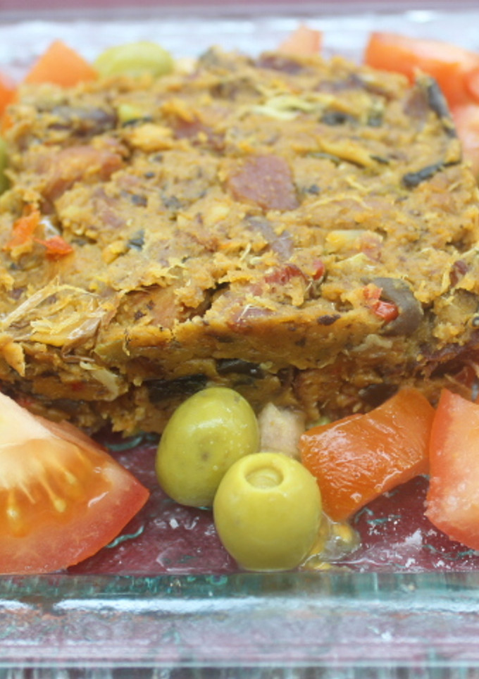 Una foto de Migas cuadradas con tomate