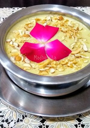 A picture of Brown Rice and Jaggery Payesh.