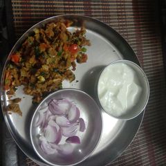 Bajri Roti with green lahsun A picture of Bajri Roti with green lahsun.