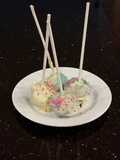 Chocolate Fudge Cake Pops With White Choclate Coating