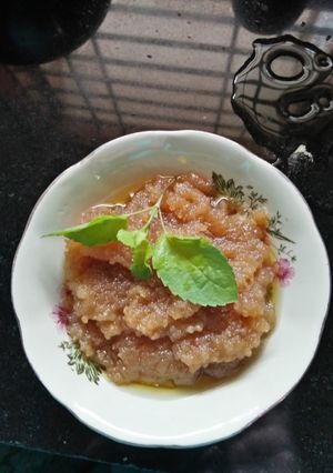 A picture of Wheat flour Halwa.