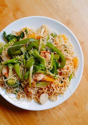 Hình của món Mì xào tép.