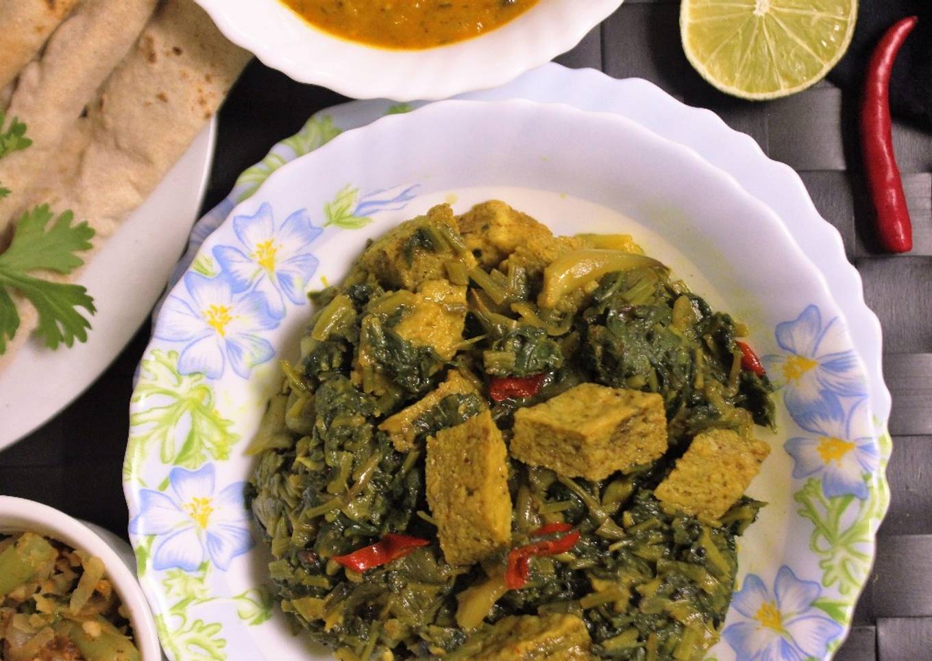 Palak Sepu Vadi Stir Fry