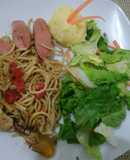 Pollo y pasta en mantequilla