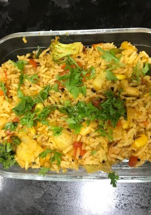 A picture of Rice pulao-veg rice Biryani.