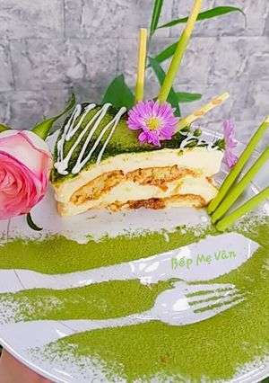 Hình của món Bánh Tiramisu Matcha Trà Xanh Không Cần Lò Nướng.