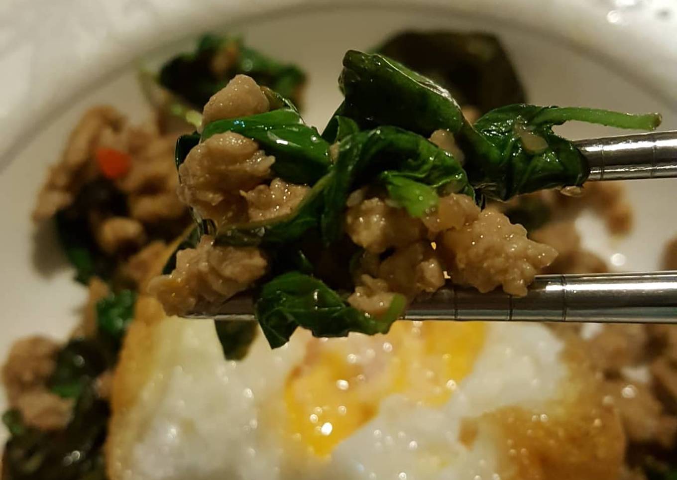 Spicy Thai basil beef/chicken/pork