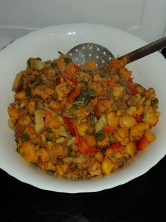 Una foto de Migas manchegas con pimiento