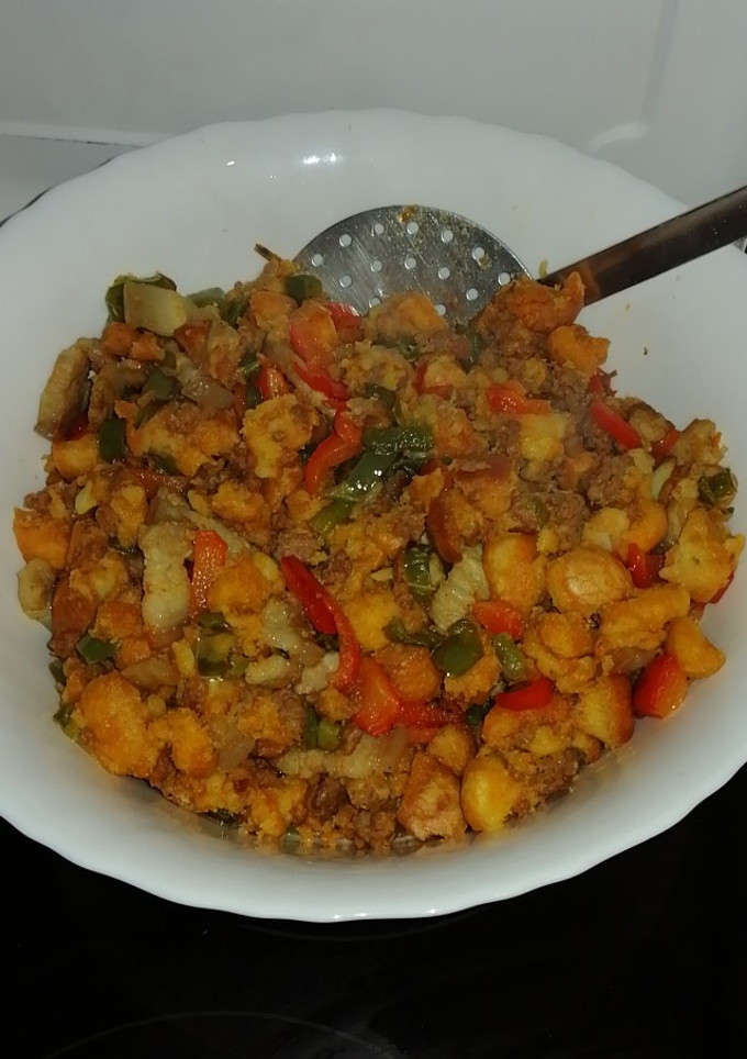 Una foto de Migas manchegas con pimiento