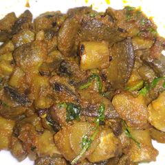 A picture of Mushroom onion fry.