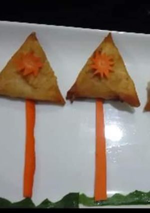 A picture of Chicken cheese samosa.