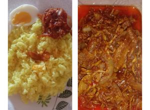 Gambar Nasi kuning sambal bilis
