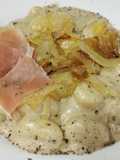 Ñoquis en bechamel de champiñones y queso trufado