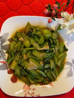 Hình của món Cải làn xào gừng.