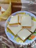 Coconut Milk and Mango Jelly layered Dessert