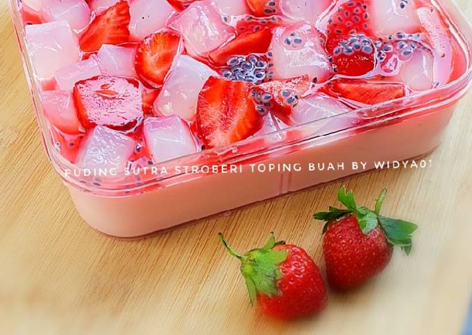 Bagaimana Menyiapkan Puding sutra stroberi Anti Gagal