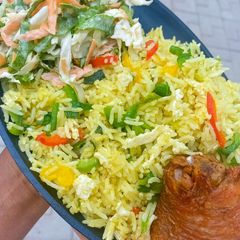 A picture of Chinese fried rice.