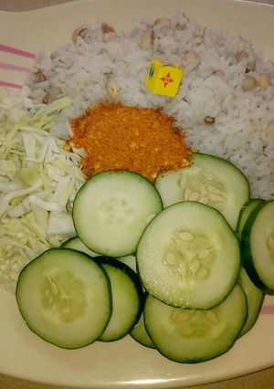 A picture of Rice and beans.