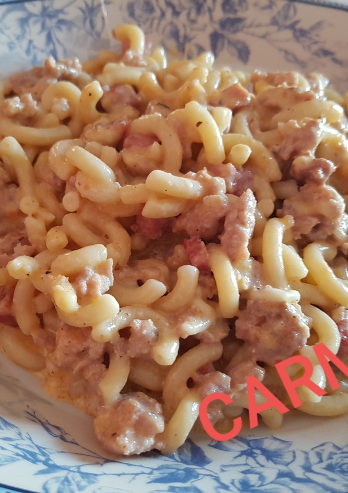 Una foto de Fideos a la crema