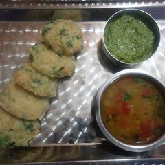 Vegetable idli,sambhar or coconut ki chutney A picture of Vegetable idli,sambhar or coconut ki chutney.