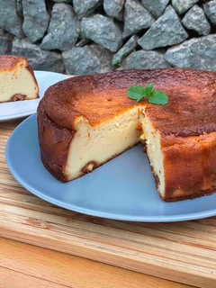 Una foto de Cheesecake de turrón postre navideño muy cremoso