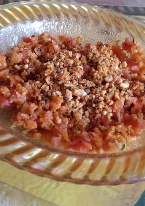 A picture of Koshambir carrot salad.