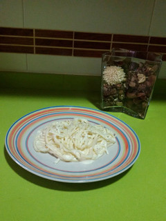 Una foto de Tallarines alfredo con thermomix