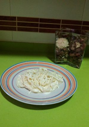 Foto principal de Tallarines alfredo con thermomix