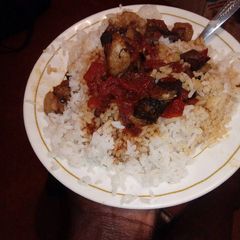 A picture of Rice with liver.