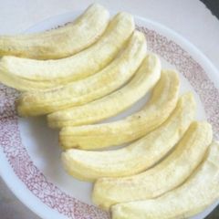 A picture of Yummy unripe banana.For Breakfast.