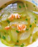 Canh bí xanh nấu tôm