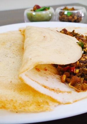 A picture of Protein rich masala dosa without potato.