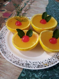 Una foto de Gelatina de jugo de naranja