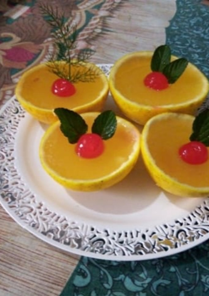 Una foto de Gelatina de jugo de naranja