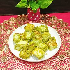 A picture of Cheesey Hariyali Paneer Tikka.