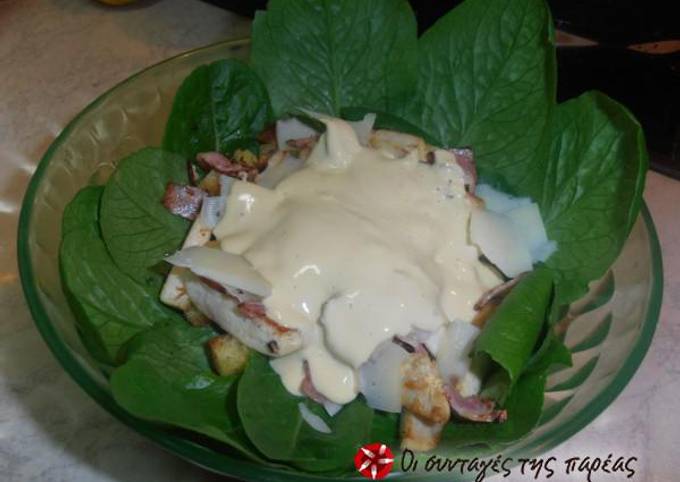 κύρια φωτογραφία συνταγής Η σαλάτα του Καίσαρα (Ceasar’s salad)