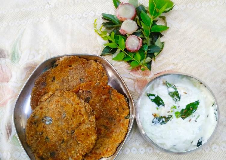 Recipe of Ultimate Shakarkand Paratha with Cucumber raita