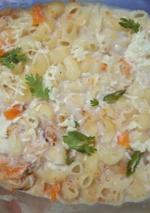 A picture of Suji and Wheat  Macaroni  Vegetables Recipe.