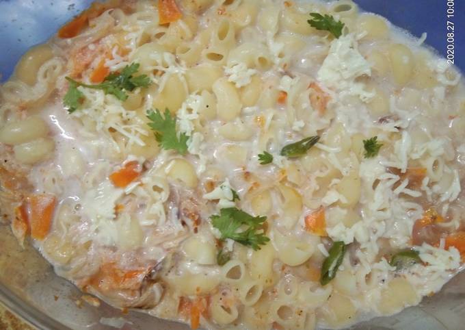 Suji and Wheat  Macaroni  Vegetables Recipe