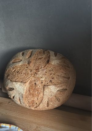 A picture of Overnight Sourdough Bread with Whole Wheat Flour.